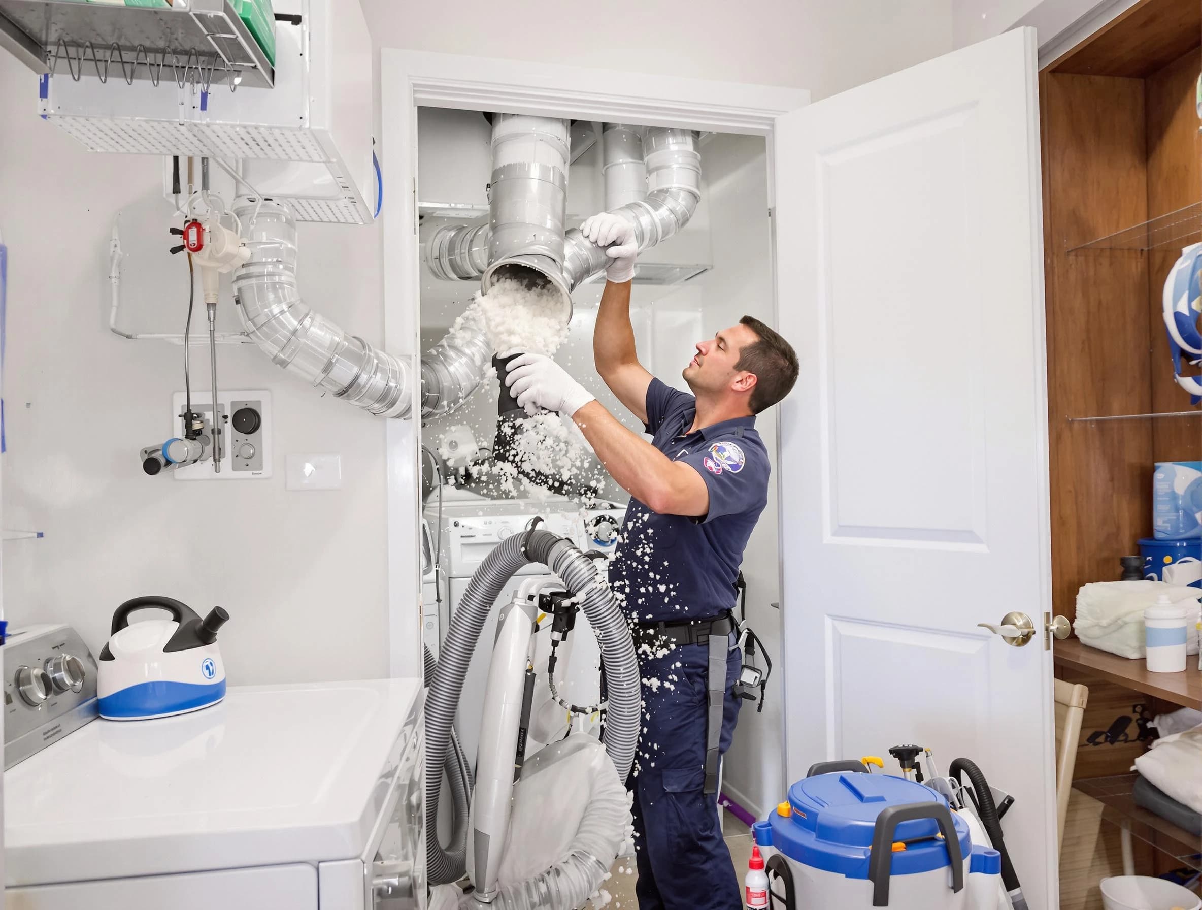Mountain Brook Dryer Vent Cleaning technician delivering thorough residential dryer vent cleaning service in Mountain Brook