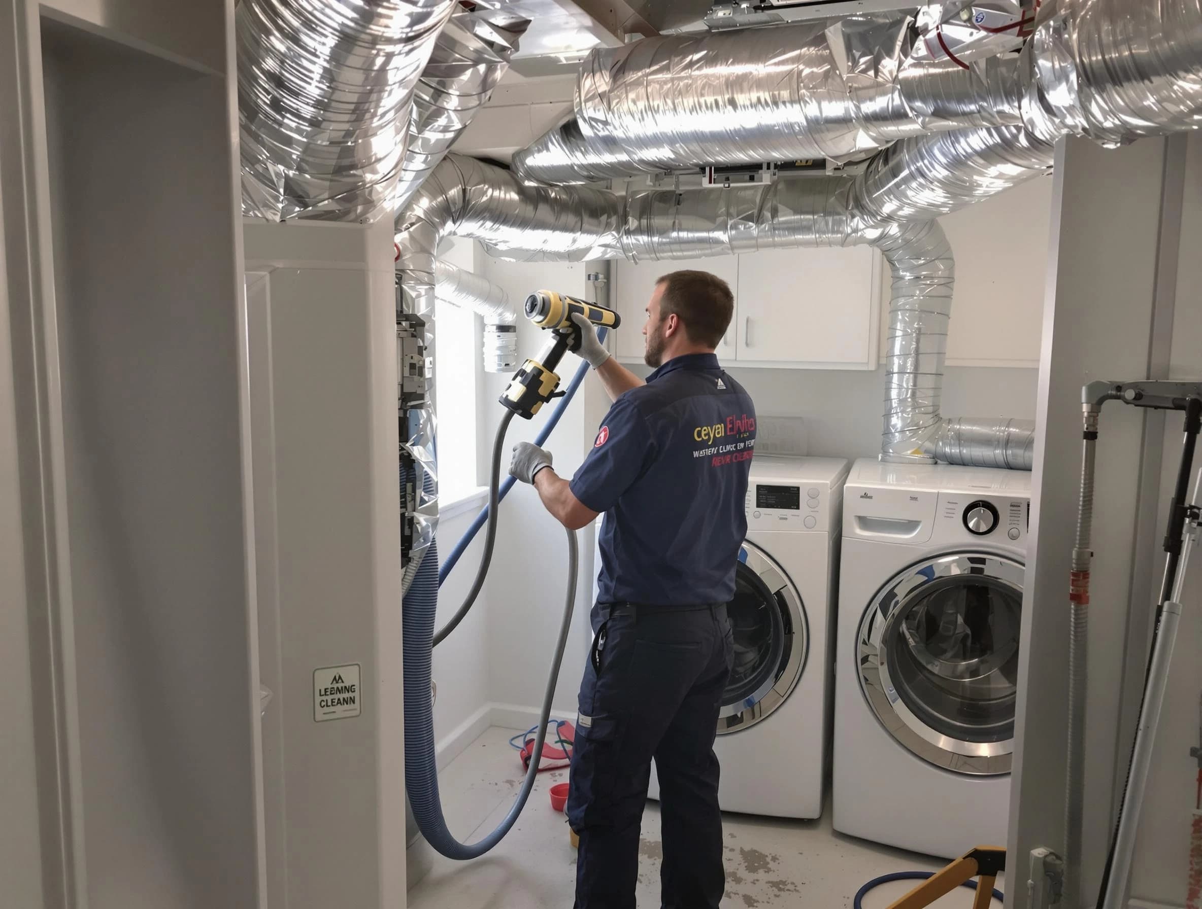 Mountain Brook Dryer Vent Cleaning specialist using advanced equipment for thorough duct cleaning in Mountain Brook